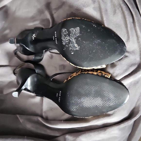 Black And Cheetah Print Nine West Heels - Picture 5 of 5